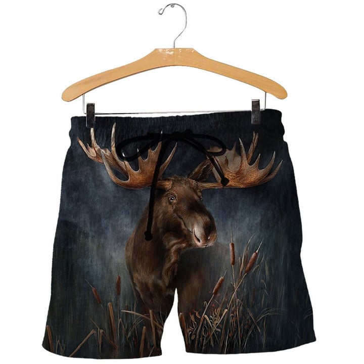 Moose Hunting Vintage Style - Beach Shorts