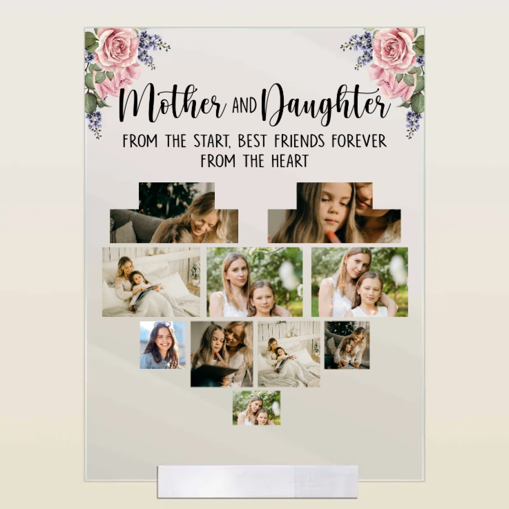 Custom Photo Mother And Children Heart - Gift For Mom, Daughter - Personalized Acrylic Plaque