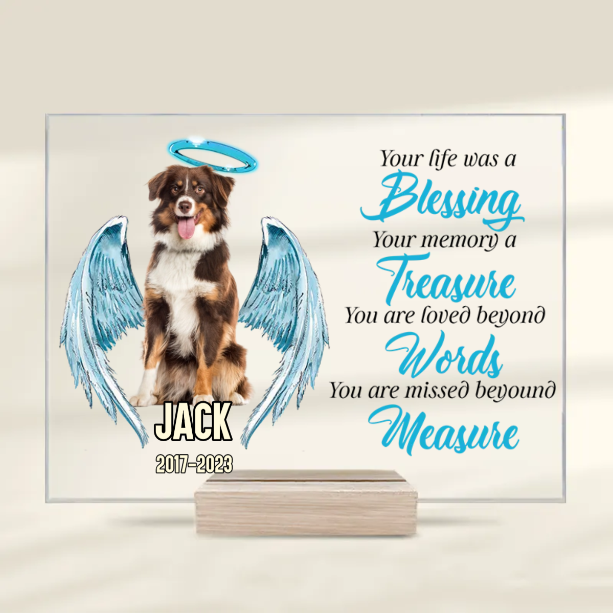 Custom Photo Your Life Was A Blessing- Memorial Gift For Pet Lovers - Personalized Acrylic Plaque