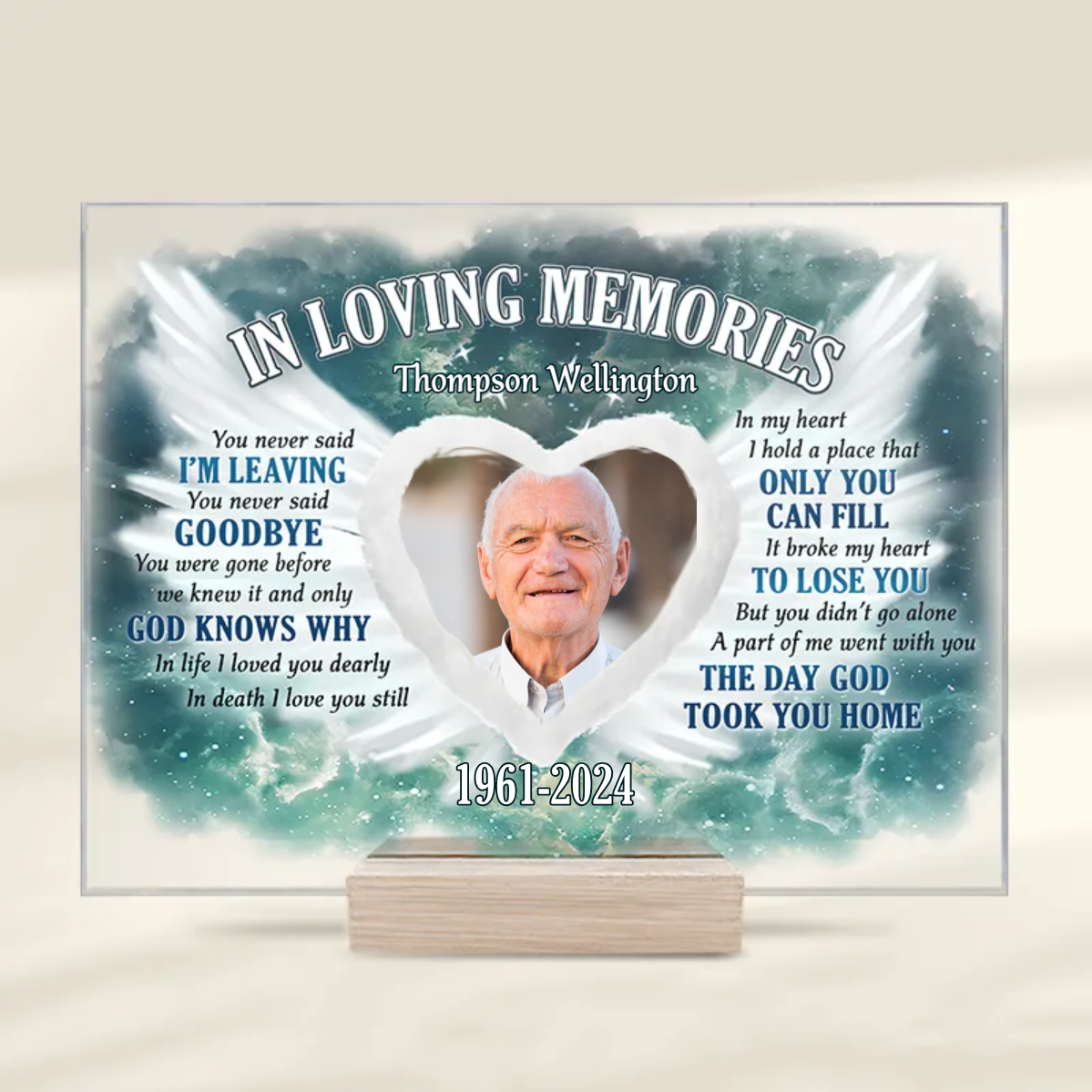 Custom Photo The Day God Took You Home - Memorial Gift For Family - Personalized Acrylic Plaque