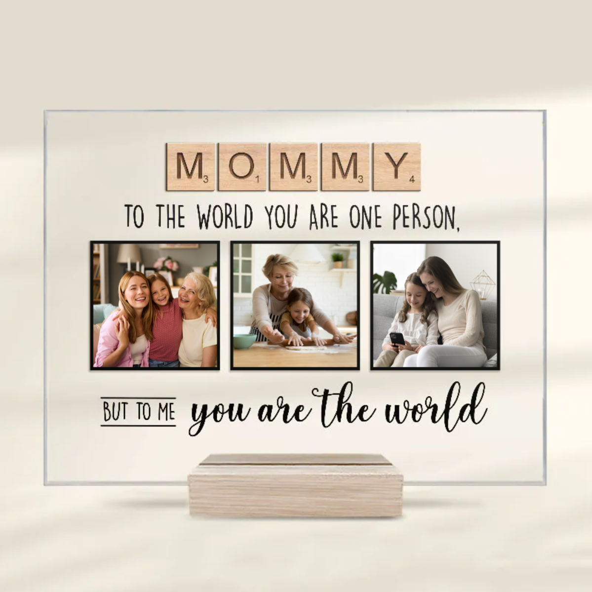 Custom Photo Mommy To Me You Are The World - Gift For Mom - Personalized Acrylic Plaque