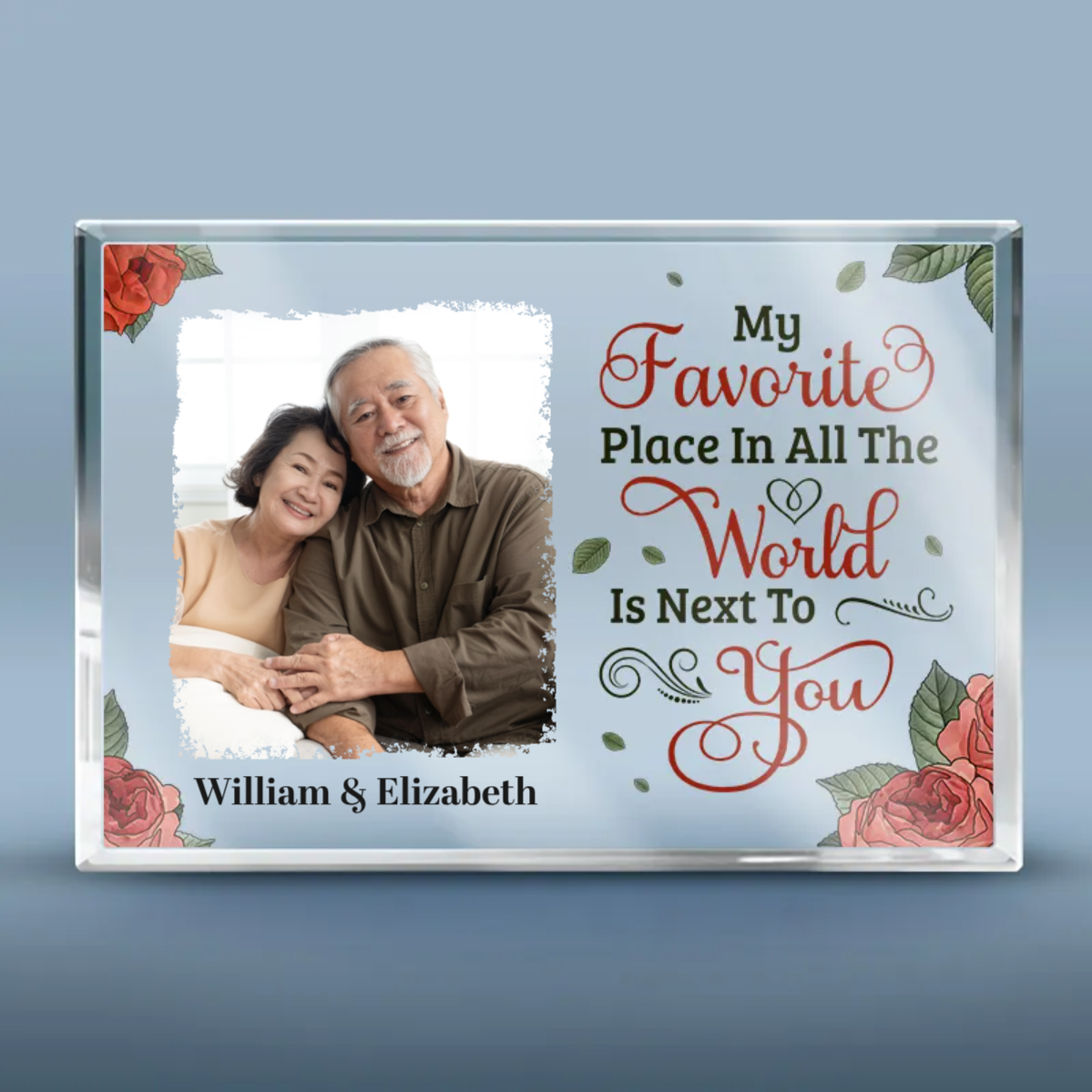 Custom Photo My Favorite Place In All The World - Gift For Couples - Personalized Acrylic Plaque