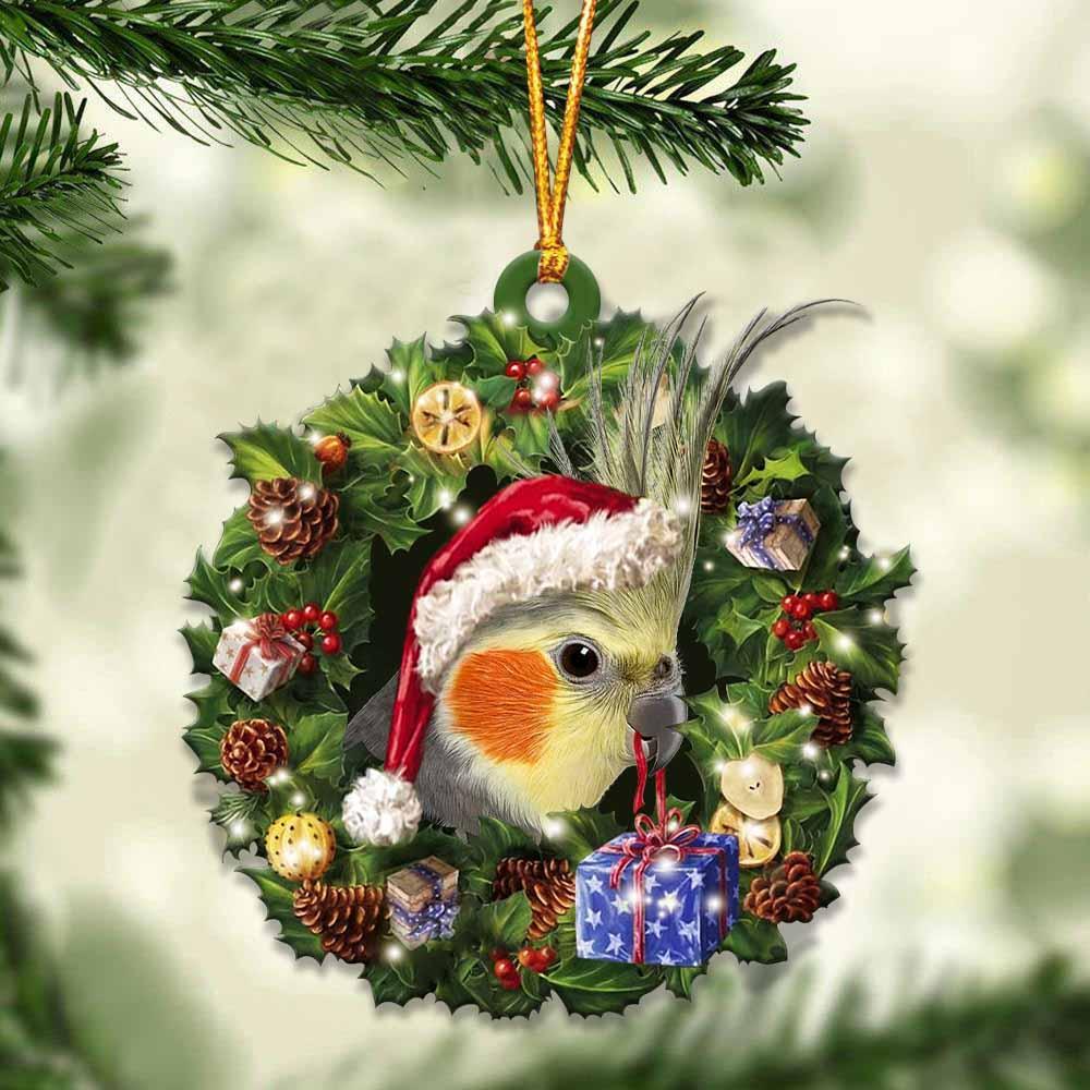 Cockatiel And Christmas Ornament - Gift For Bird Lover