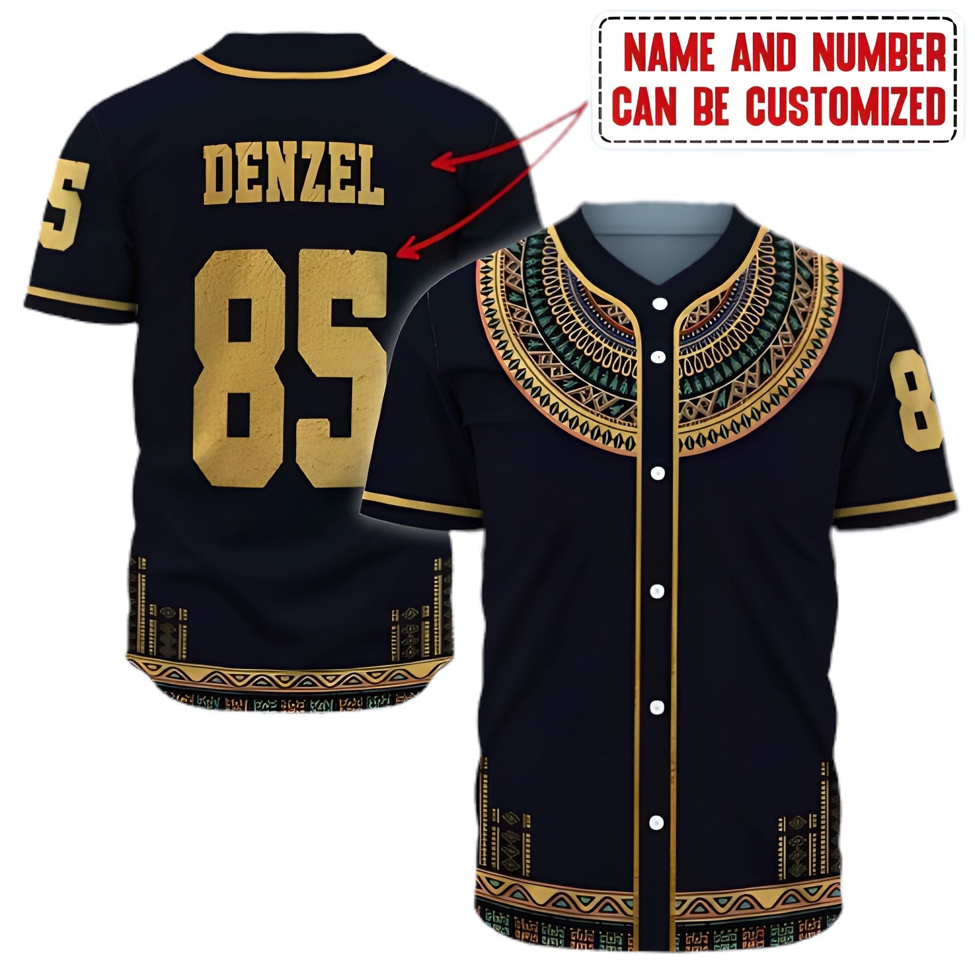 Dashiki Add Juneteenth - Personalized Baseball Tee Jersey