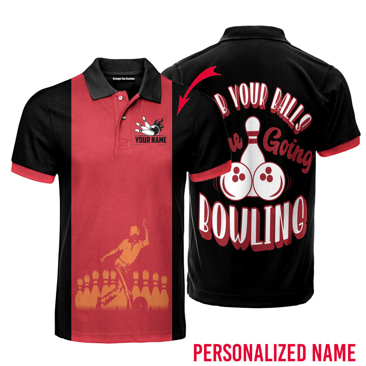 Custom Name We Going Bowling Funny Player - Personalized Men Polo Shirt