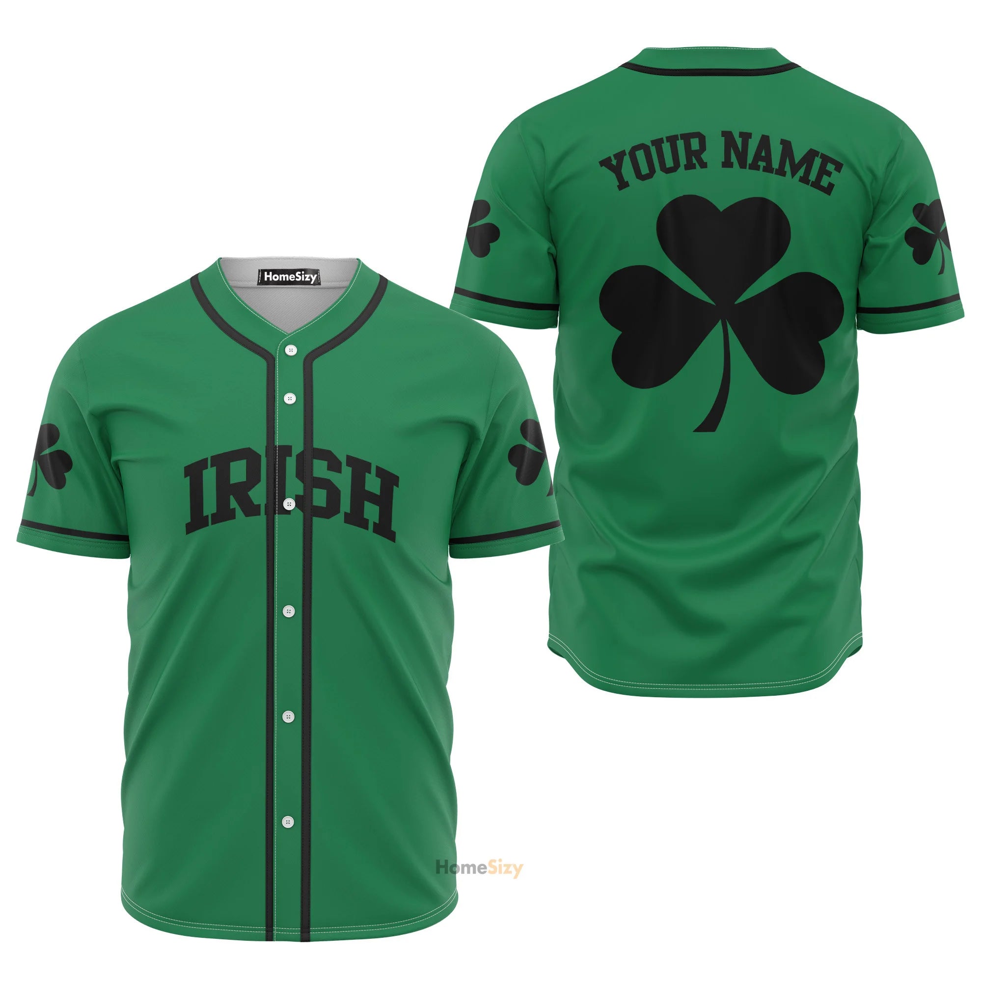 Custom Name Irish Green - Personalized Baseball Jersey