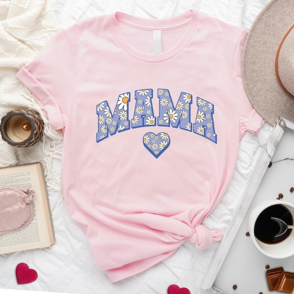 Mama Flower Small Daisy Blue Pattern - Gift For Mom, Grandma - Unisex Shirt