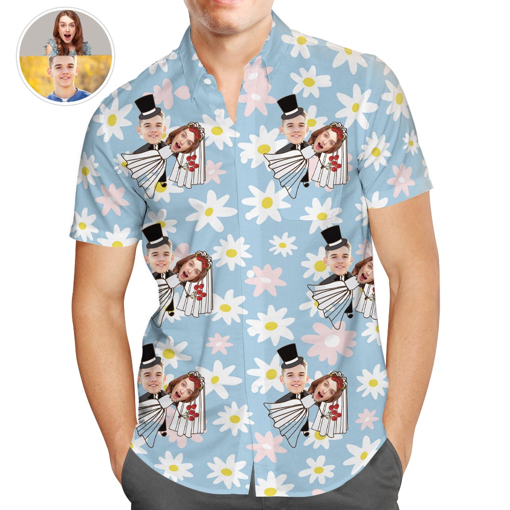 Custom Photo Funny Wedding - Gift For Couple - Personalized Hawaiian Shirt