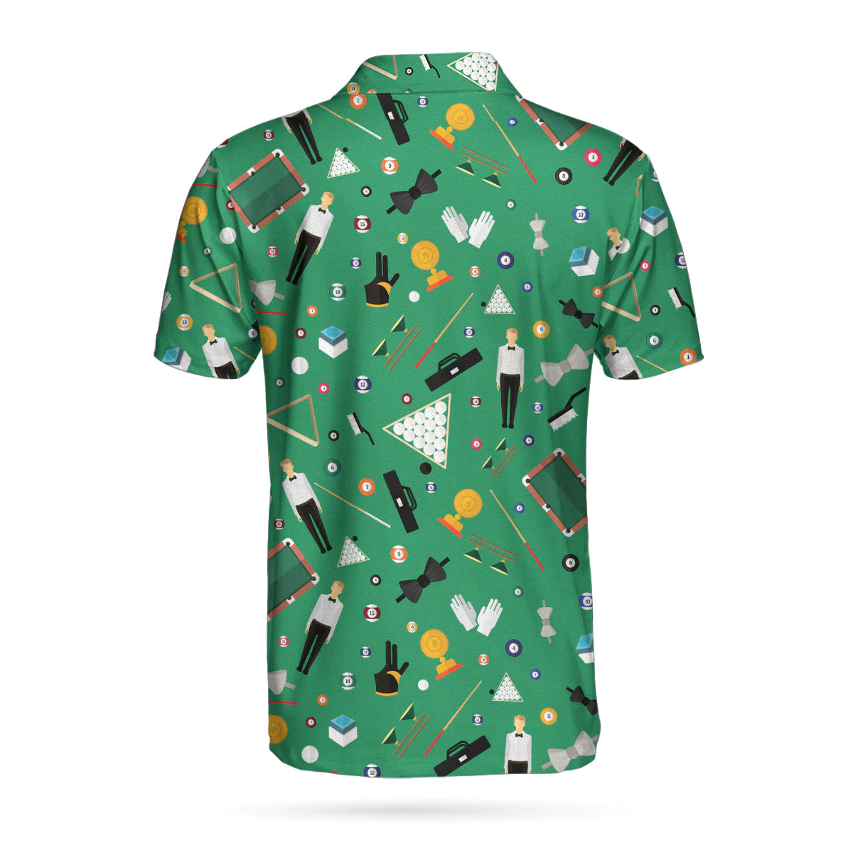 Seamless Polo Shirt For Men Gift For Green Billiards Lovers