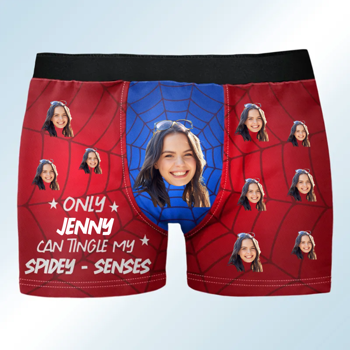 Custom Photo Only She Tingle My Spidey Senses - Funny Gift For Husband, Boyfriend- Personalized Men's Boxer Briefs