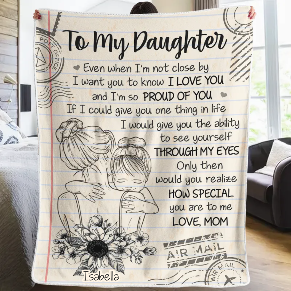 I'm So Proud Of You -  Gift For Daughter From Mom - Personalized Blanket