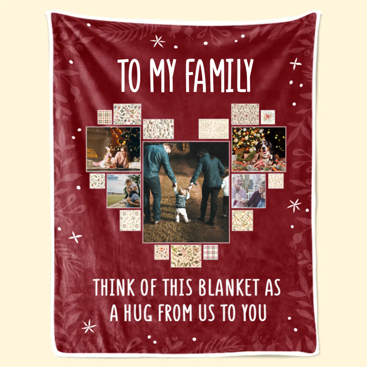 Custom Photo A Hug From Me To You - Gift For Daughter, Son From Parents - Personalized Blanket