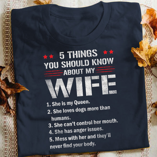 Things Should Know About My Wife - Gift For Husband, Wife, Couples - Unisex Shirt