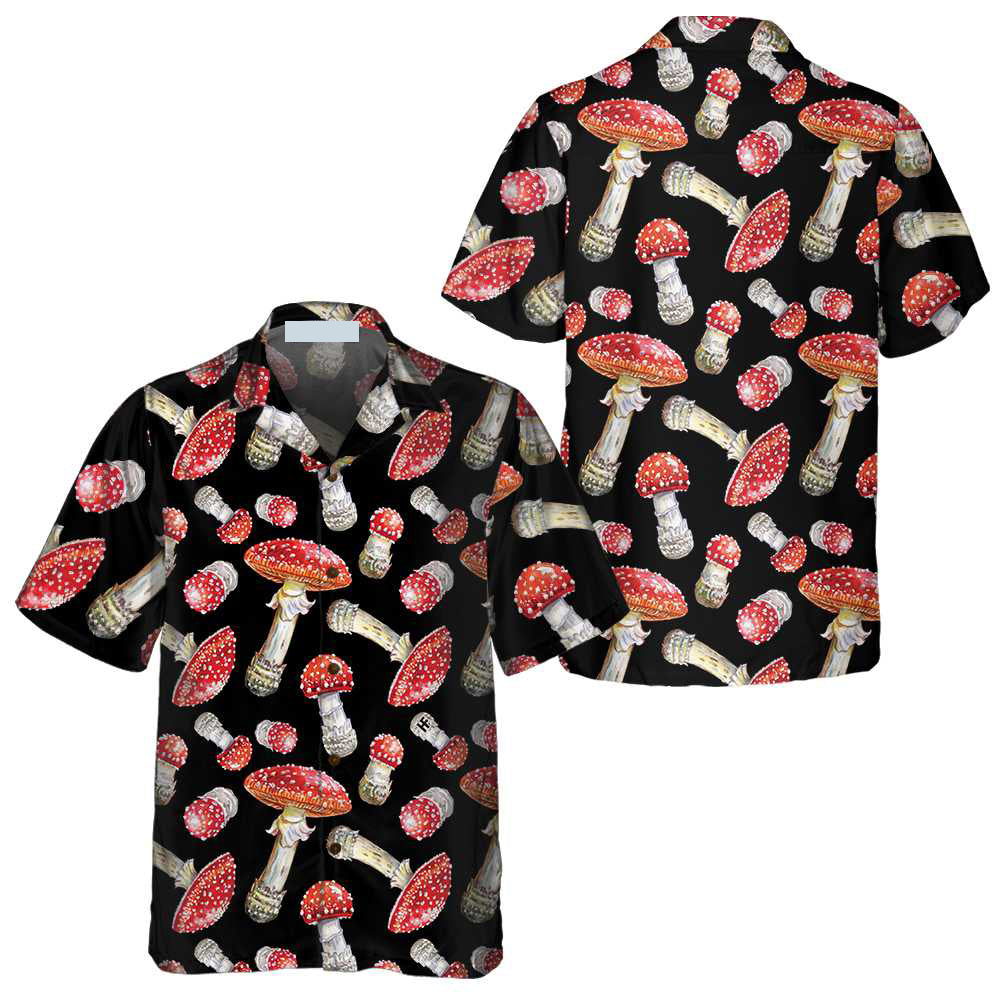 FlyAgaricMushroomHawaiianShirt_RedMushroomPrintShirtForMen_Women_8485_1