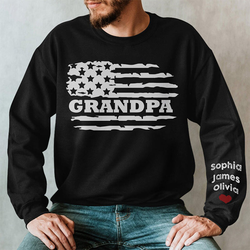 Too Cool To Be Called Grandpa - Gift For Dad, Grandpa - Personalized Sleeve Sweatshirt