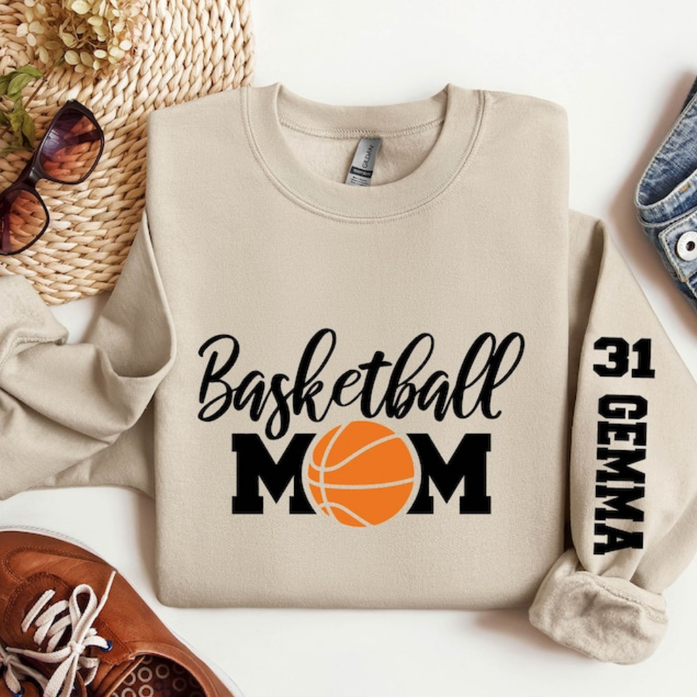 Basketball Mom Stays With You - Gift For Mom - Personalized Sleeve Sweatshirt