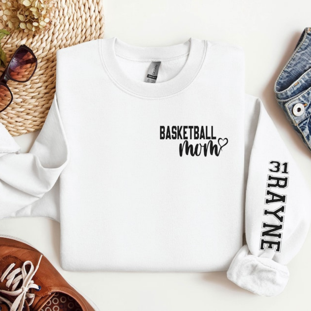 Basketball Mom - Gift For Mother - Personalized Sleeve Sweatshirt