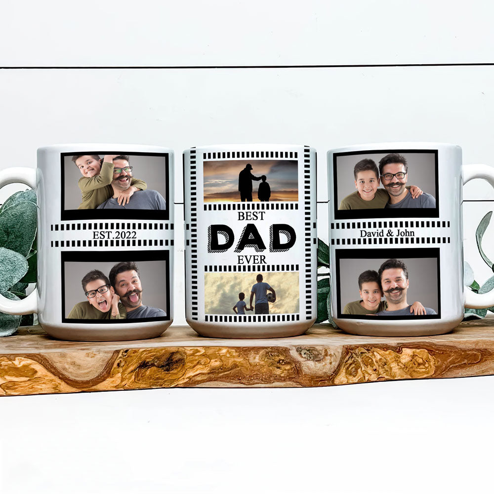 Custom Photo Best Dad Ever - Gift For Dad - Personalized Ceramic Mug