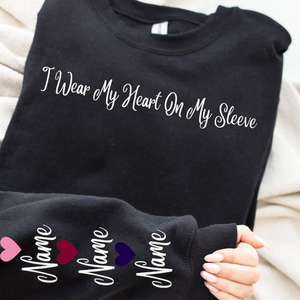 I Take Hearts Sign On My Sleeve - Gift For Mom - Personalized Sleeve Sweatshirt