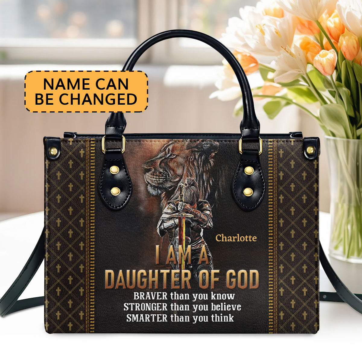 Lion_Leather_Handbag_ _I_Am_A_Daughter_Of_God_NHN155_1