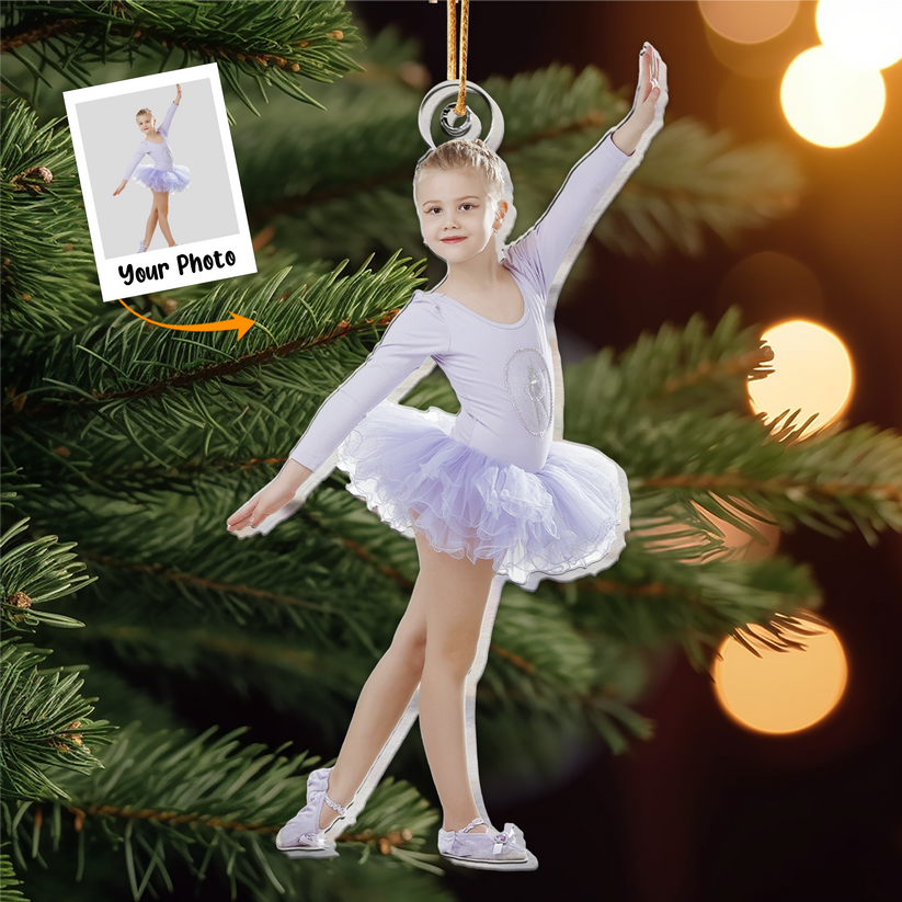 Lovely Little Ballerina Dancing Ballet Personalized Acrylic Photo Ornament2
