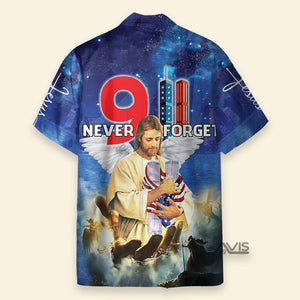 God Jesus Bless 911 Day Never Forget - Hawaiian Shirt