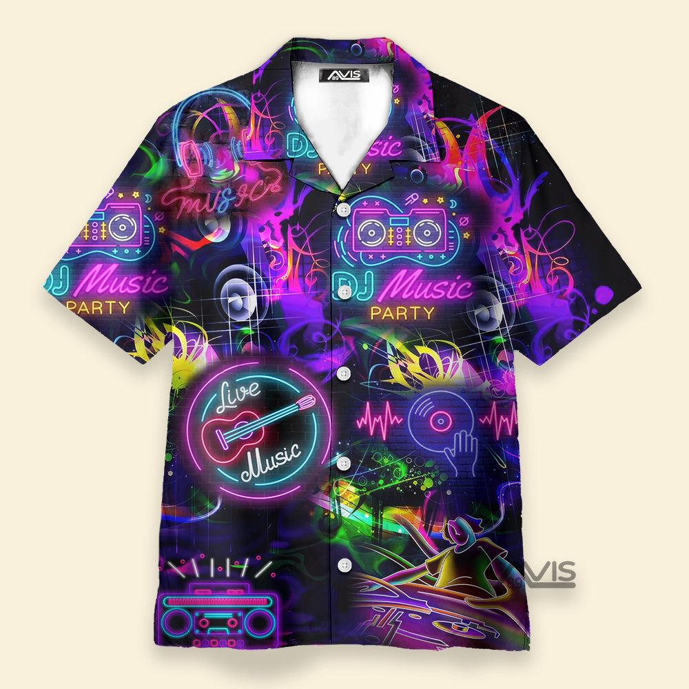 Life Is Better With DJ Neon Music Party Aloha Hawaiian Shirt