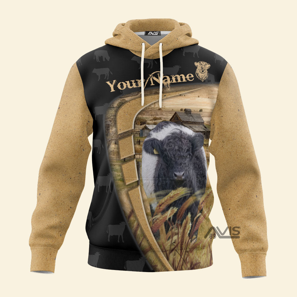 Uni Farm Belted Galloway Black Yellow - Personalized Hoodie