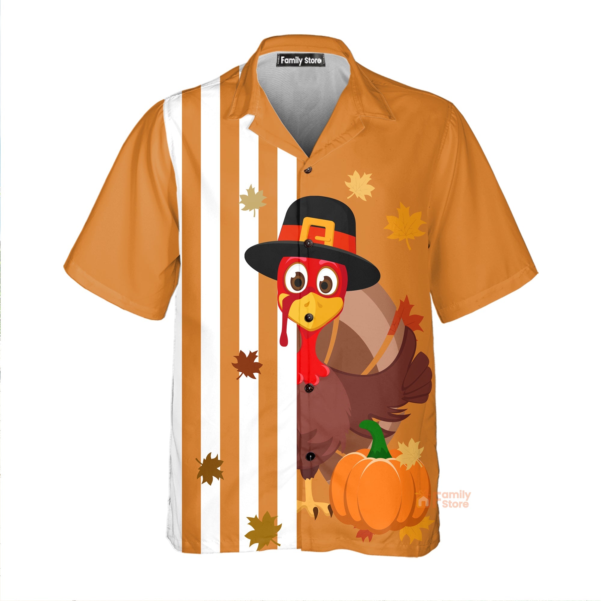 Thanksgiving Turkey Stripe Pattern Hawaiian Shirt