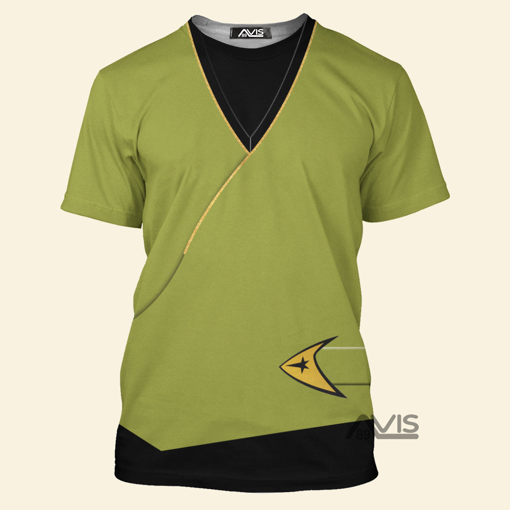 Star Trek TOS Kirk Green Tunic Costume Cosplay - T-Shirt