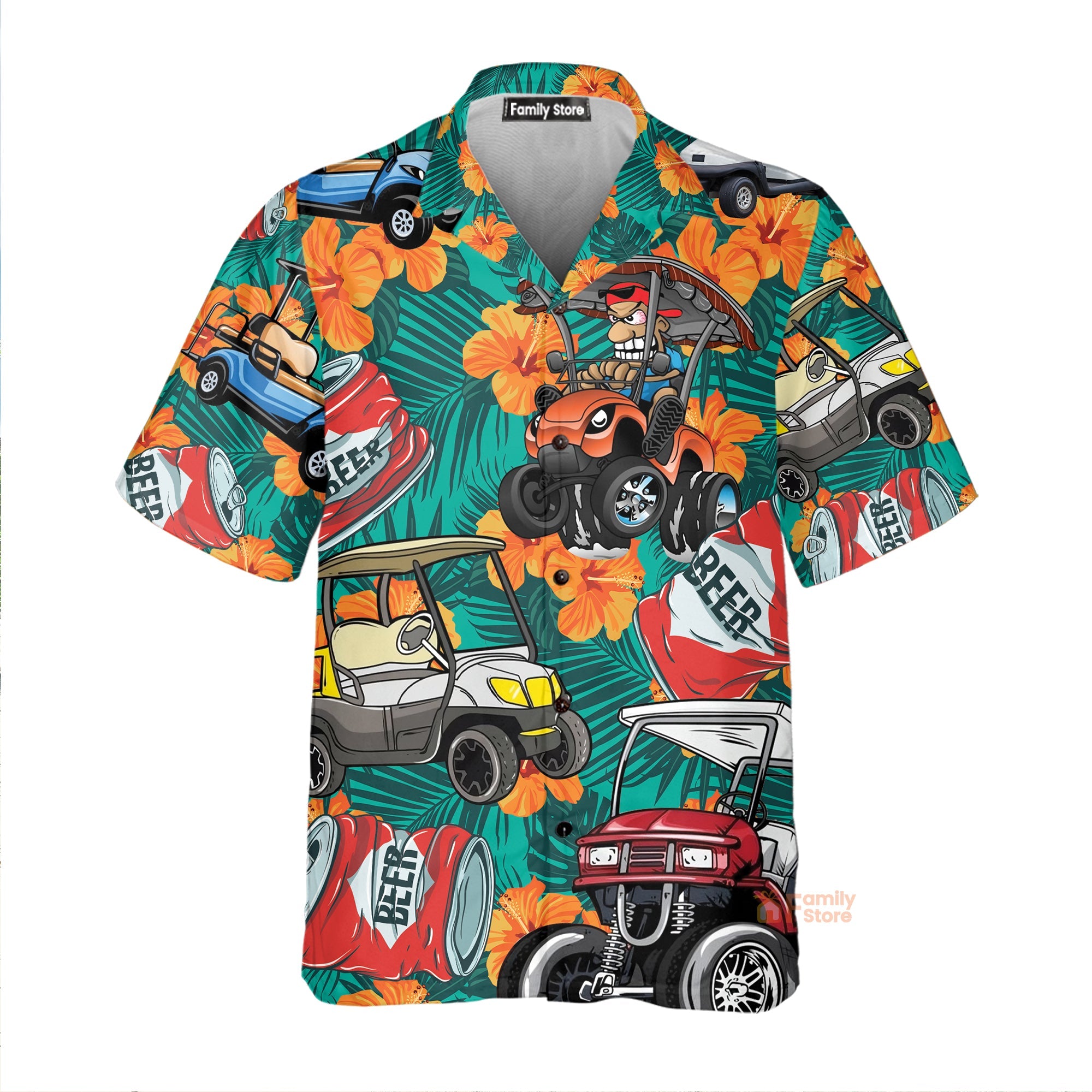 Let's Get Drunk And Drive Golf Cart Funny Hawaiian Shirt
