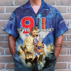 God Jesus Bless 911 Day Never Forget - Hawaiian Shirt