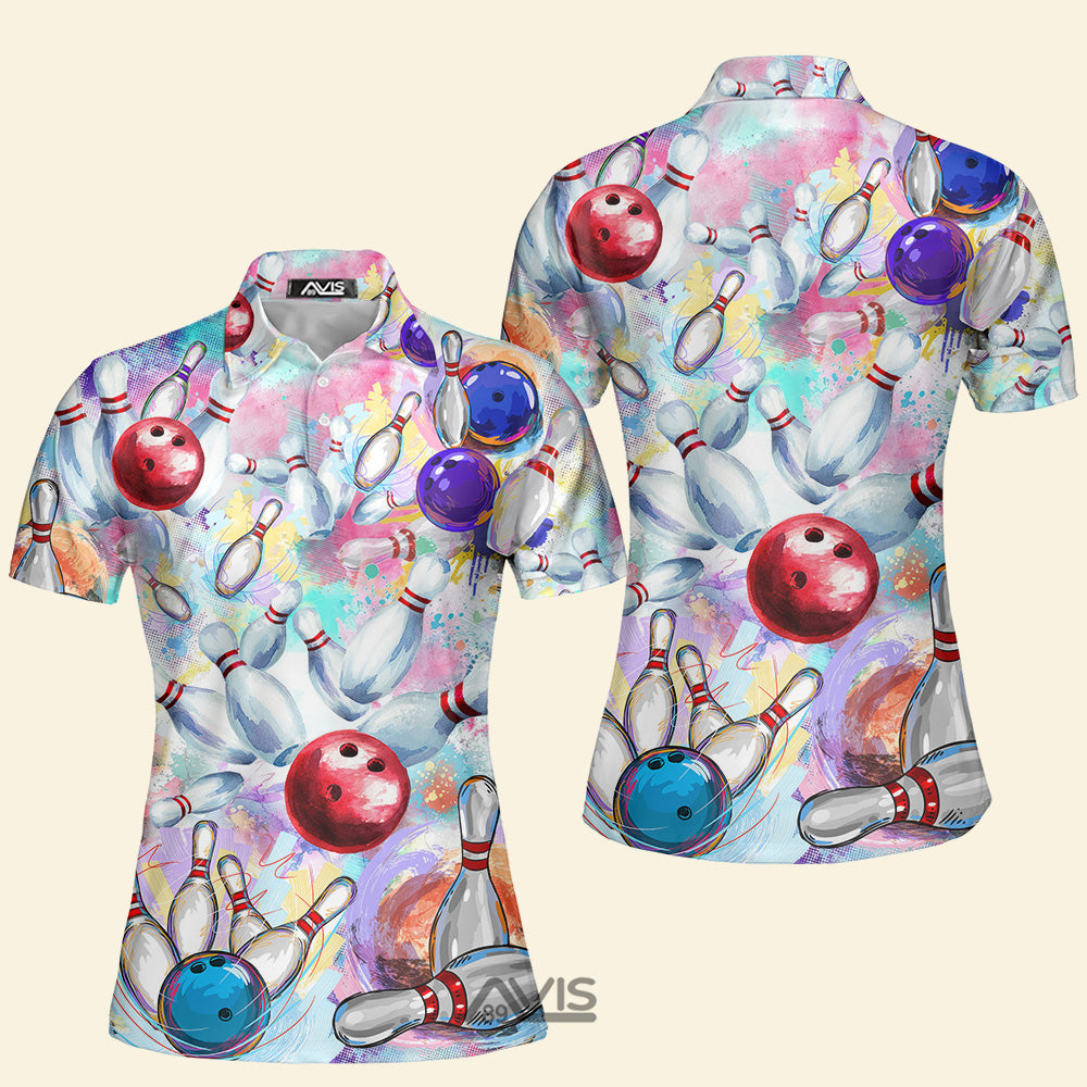Colorful Bowling Game - Women Polo Shirt 