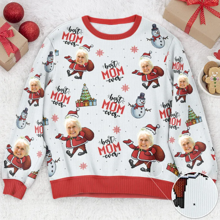 Custom Photo Best Mom Ever - Personalized Ugly Sweater