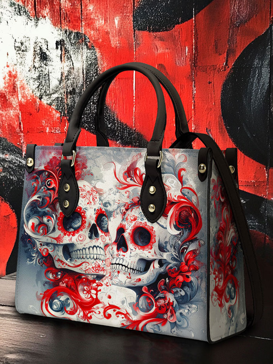 RomanticRedSugarSkullGothic PersonalizedLeatherHandbag Giftforher_DayofftheDead_4