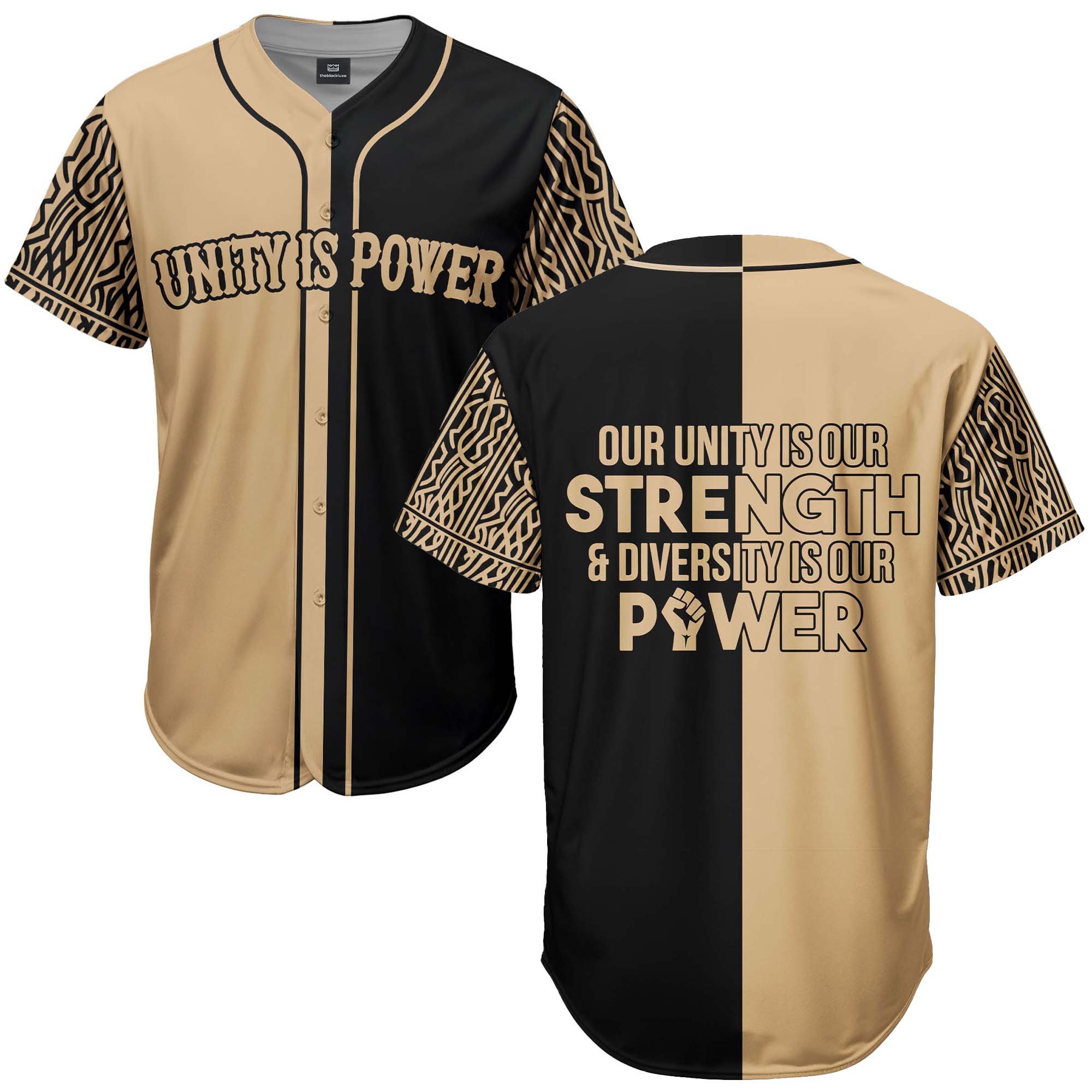 UnityIsPowerBrownBlackBaseballJersey1