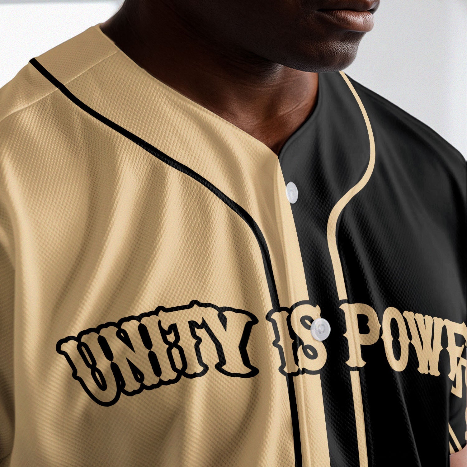 UnityIsPowerBrownBlackBaseballJersey6