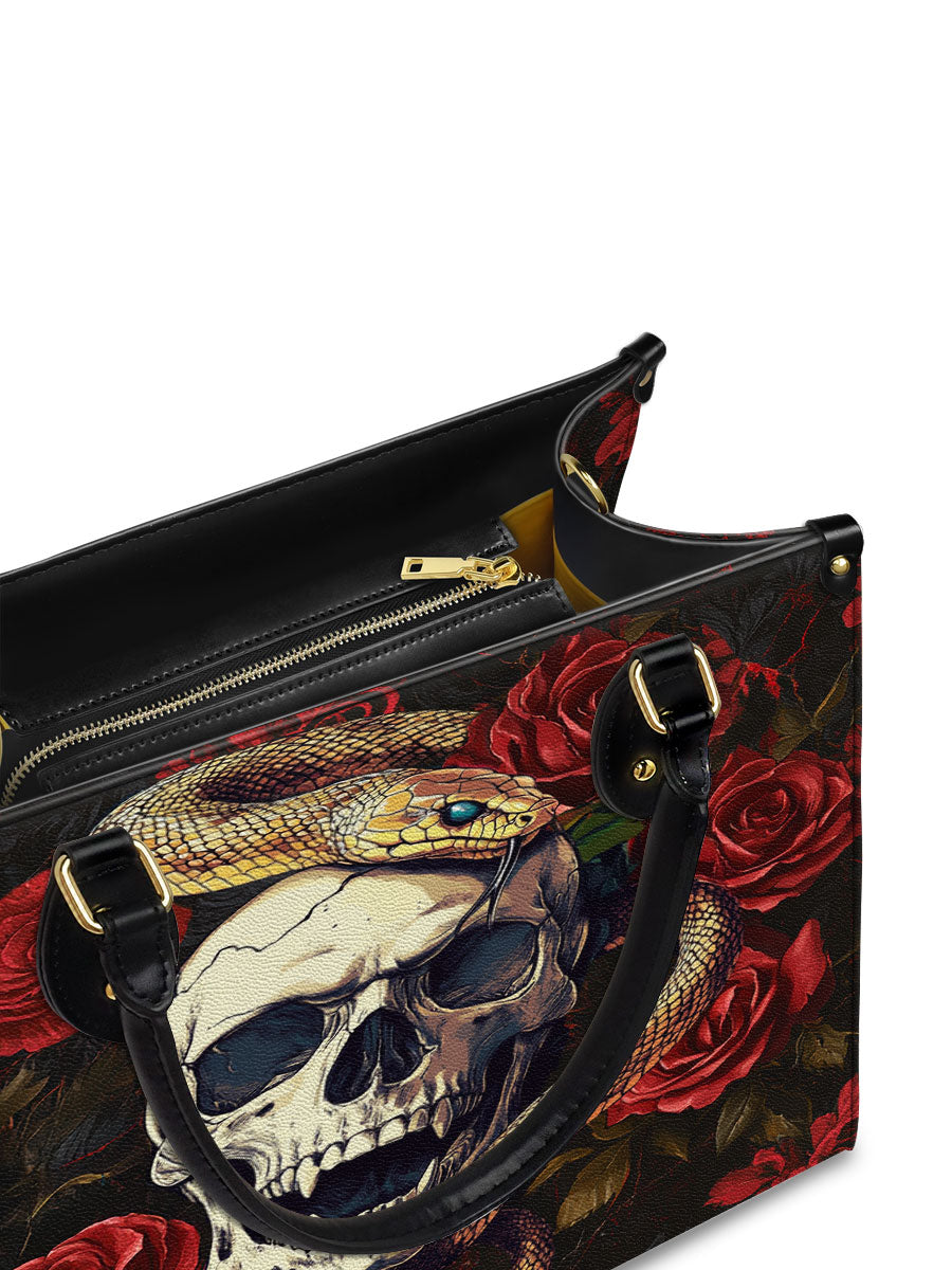 VenomousSnake_SkullwithRosesGothicFloral PersonalizedLeatherHandbag_5