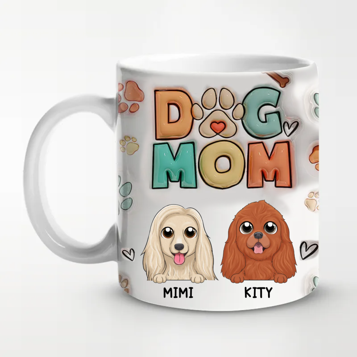 Happiness Is A Warm Puppy During Christmas Time - Gift For Dog Mom, Dad - Personalized  3D Inflated Effect Printed Mug