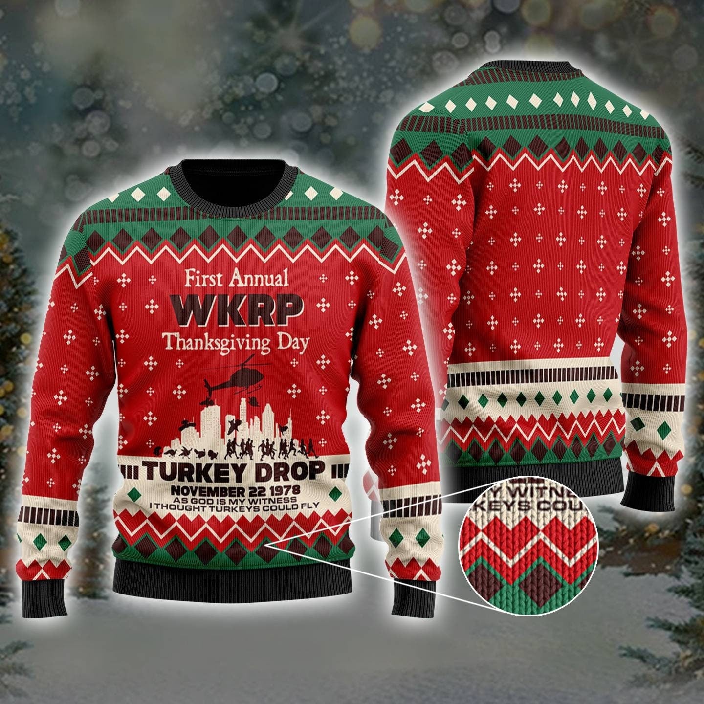 First Annual WKRP Thanksgiving Day Turkey Drop November 22 1978 - Ugly Sweater