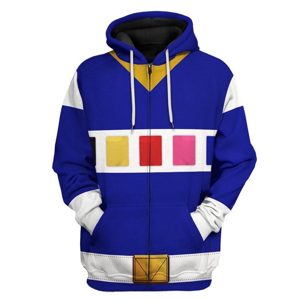 gearhuman 3d power rangers in space blue custom tshirt hoodie apparel gv040114 3d apparel zip hoodie s 337485