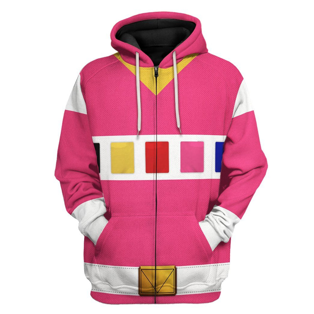 gearhuman 3d power rangers in space pink custom tshirt hoodie apparel gv040112 3d apparel zip hoodie s 635198