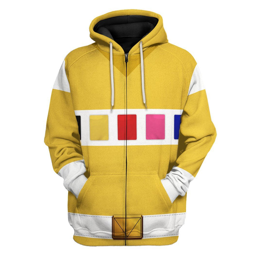 gearhuman 3d power rangers in space yellow custom tshirt hoodie apparel gv040113 3d apparel zip hoodie s 928376