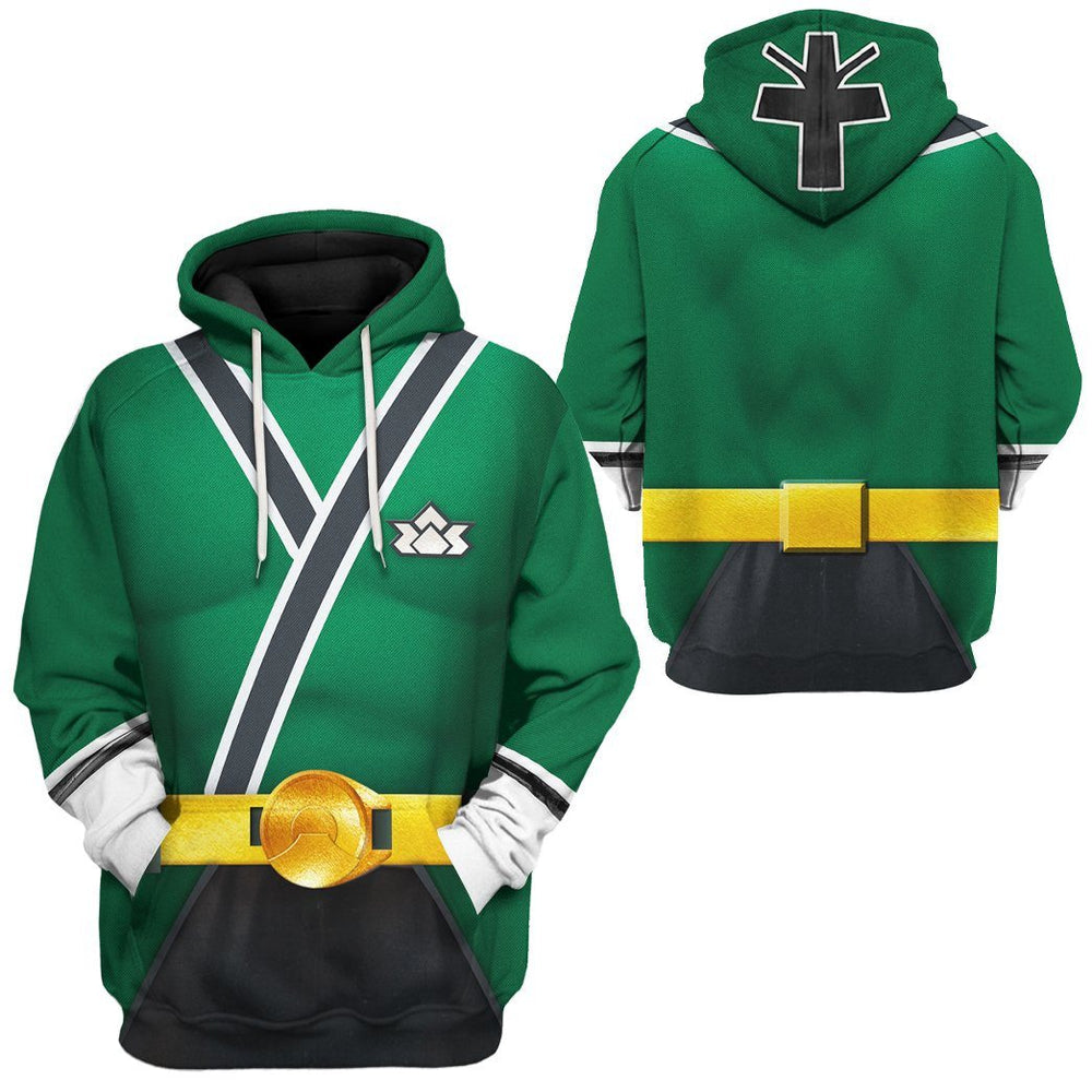 gearhuman 3d power rangers samurai green custom tshirt hoodie apparel gv08017 3d apparel 618509