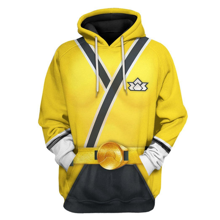 gearhuman 3d power rangers samurai yellow custom tshirt hoodie apparel gv08019 3d apparel hoodie s 366117