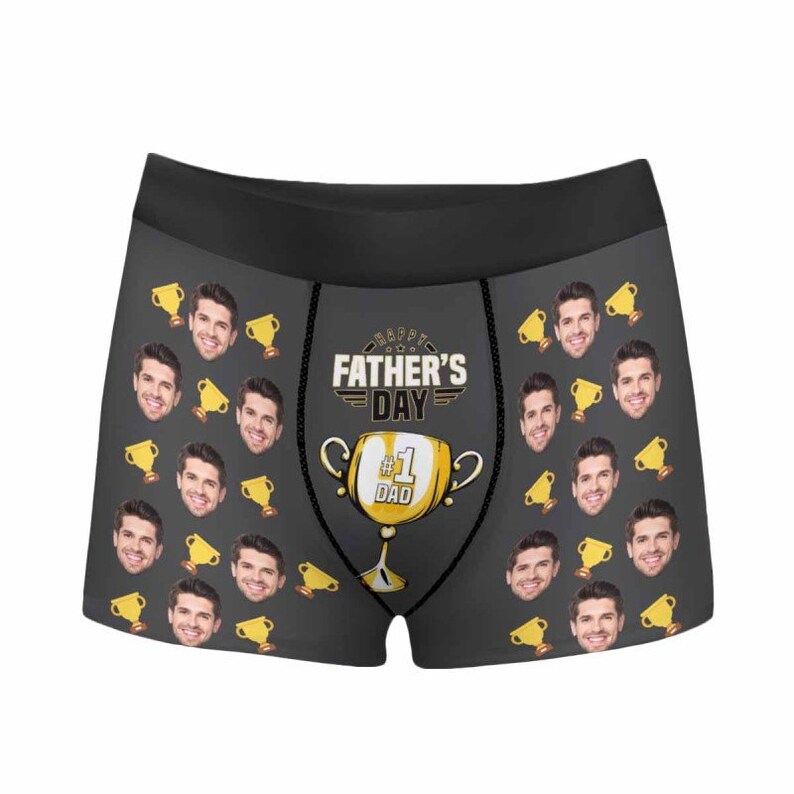 Custom Photo Face Father's Day Champion Cup - Gift For Husband, Boyfriend - Personalized Men's Boxer Briefs