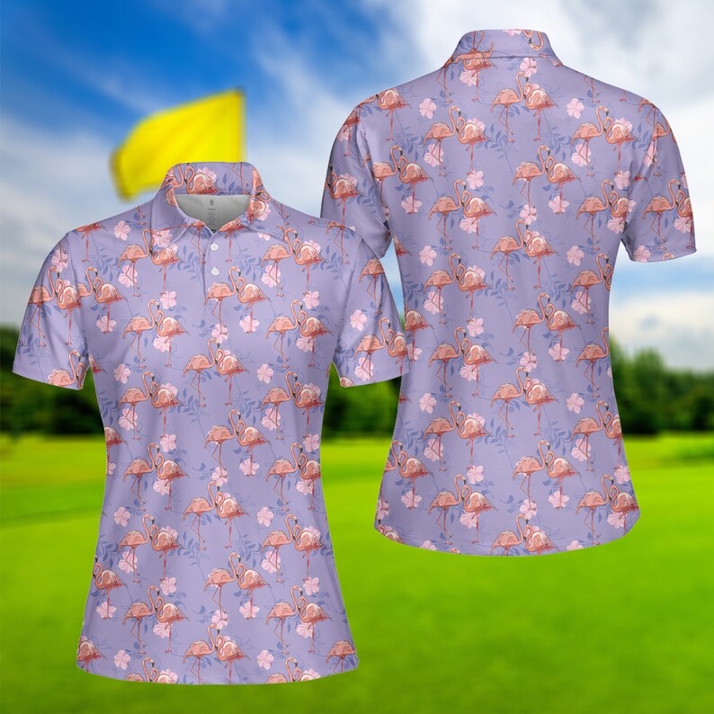 Flamingo Palm - Gift For Golf Lovers -  Women Polo Shirt
