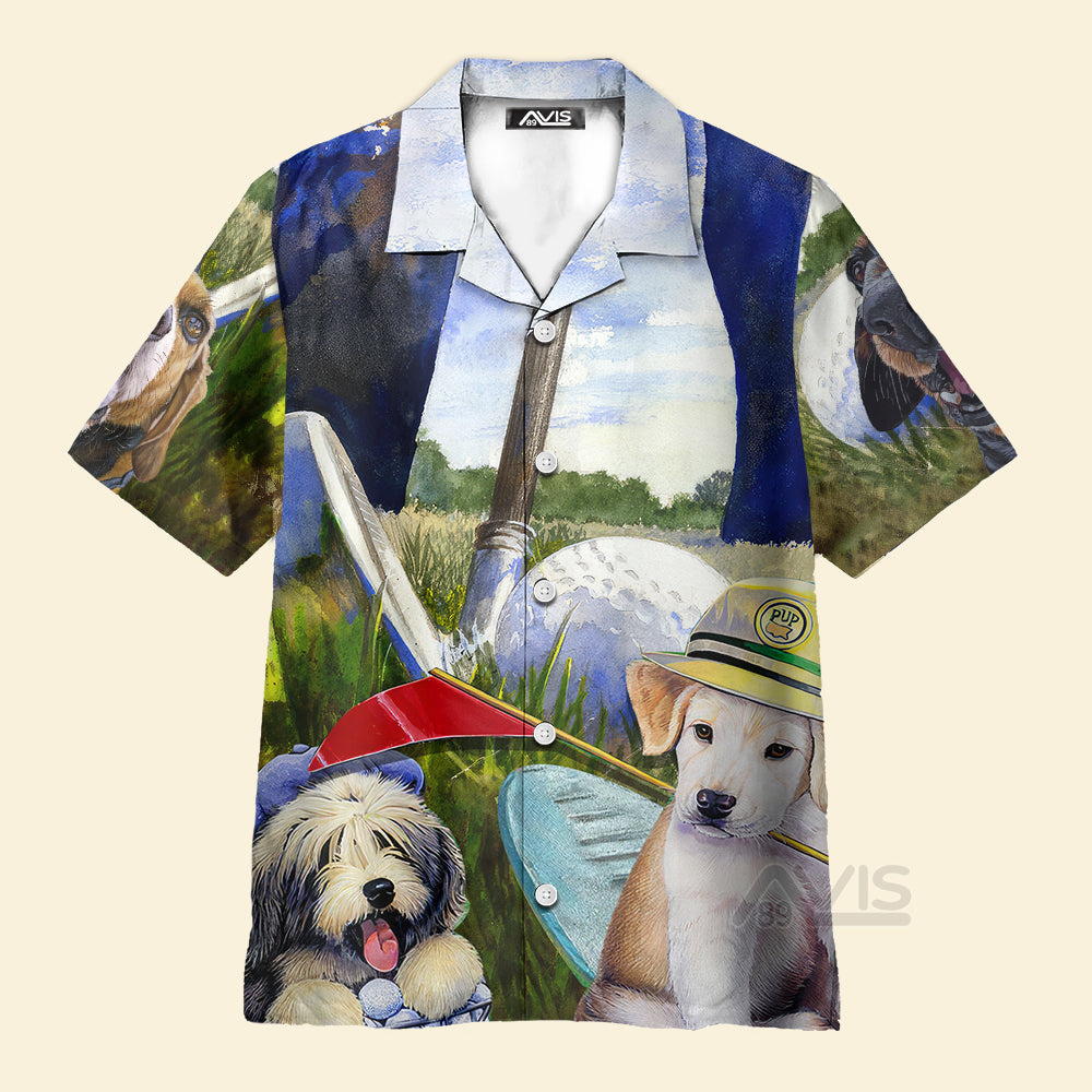 Avis89 Golf Dog Funny Art Style - Gift For Dog Lovers - Hawaiian Shirt