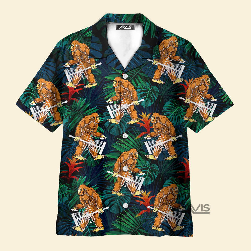Bigfoot Play Disc Golf Tropical Forest - Hawaiian Shirt