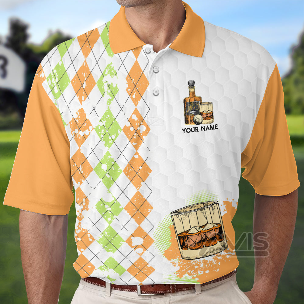 Avis89 I Like Golf And Bourbon Retro Vintage - Personalized Men Polo Shirt